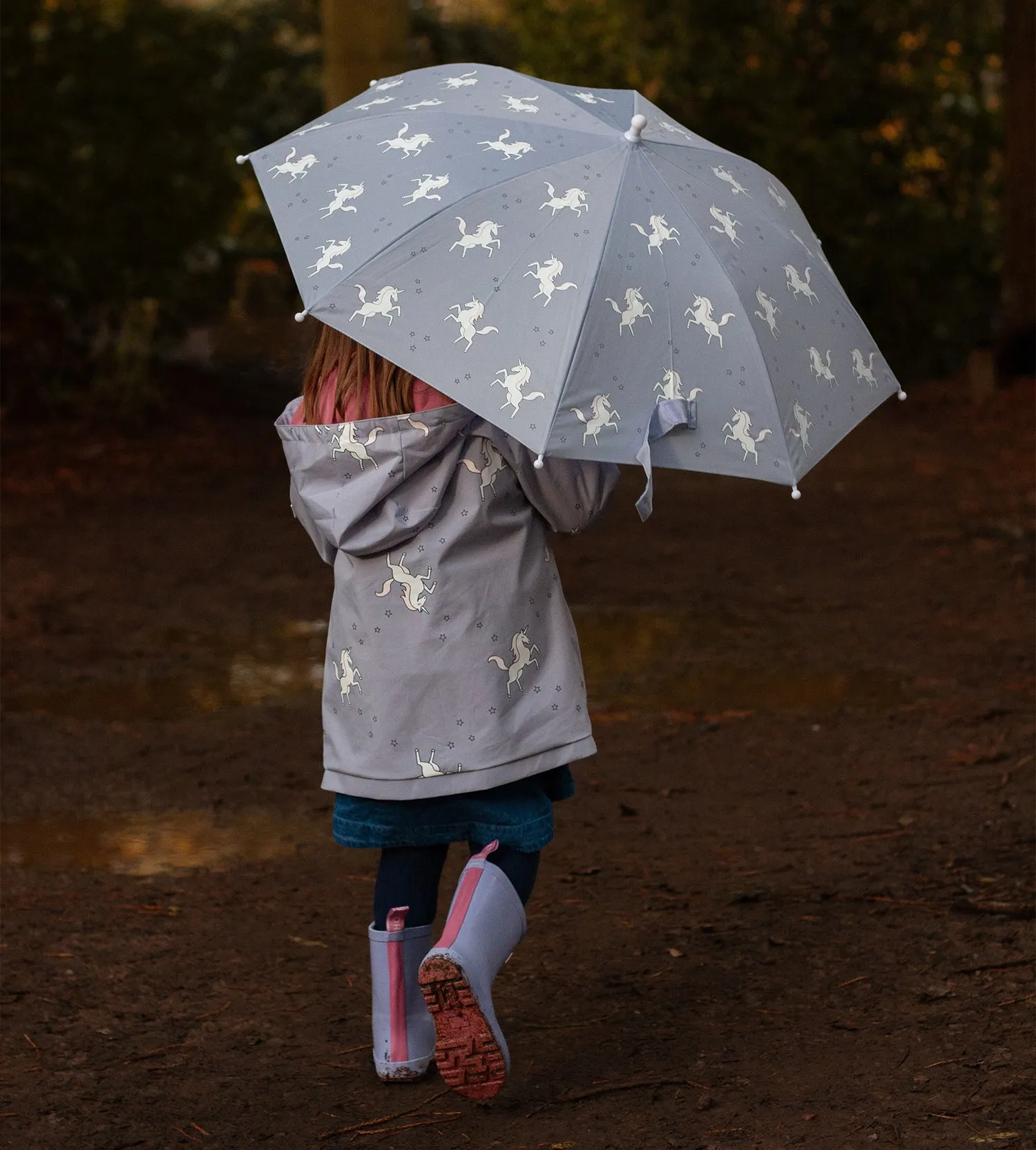 Purple Unicorn Color Changing Kids Umbrella