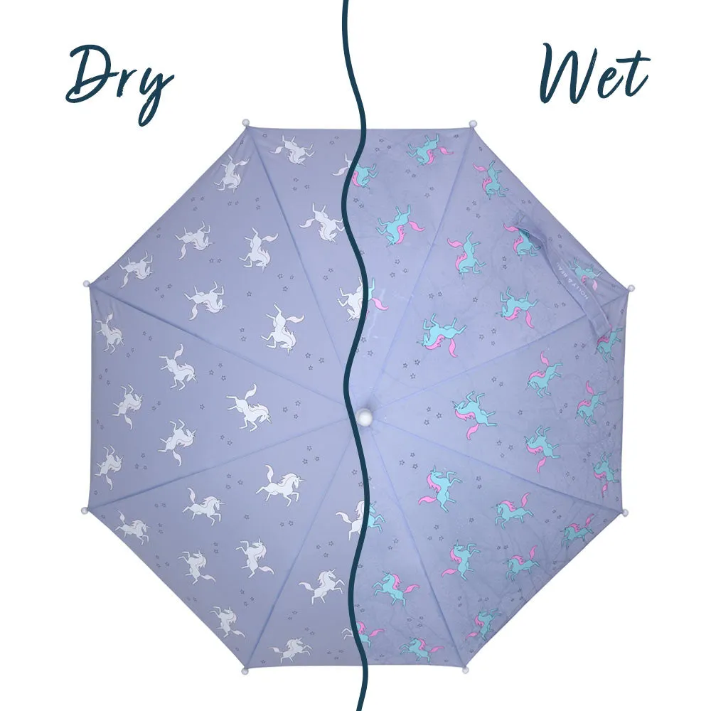 Purple Unicorn Color Changing Kids Umbrella