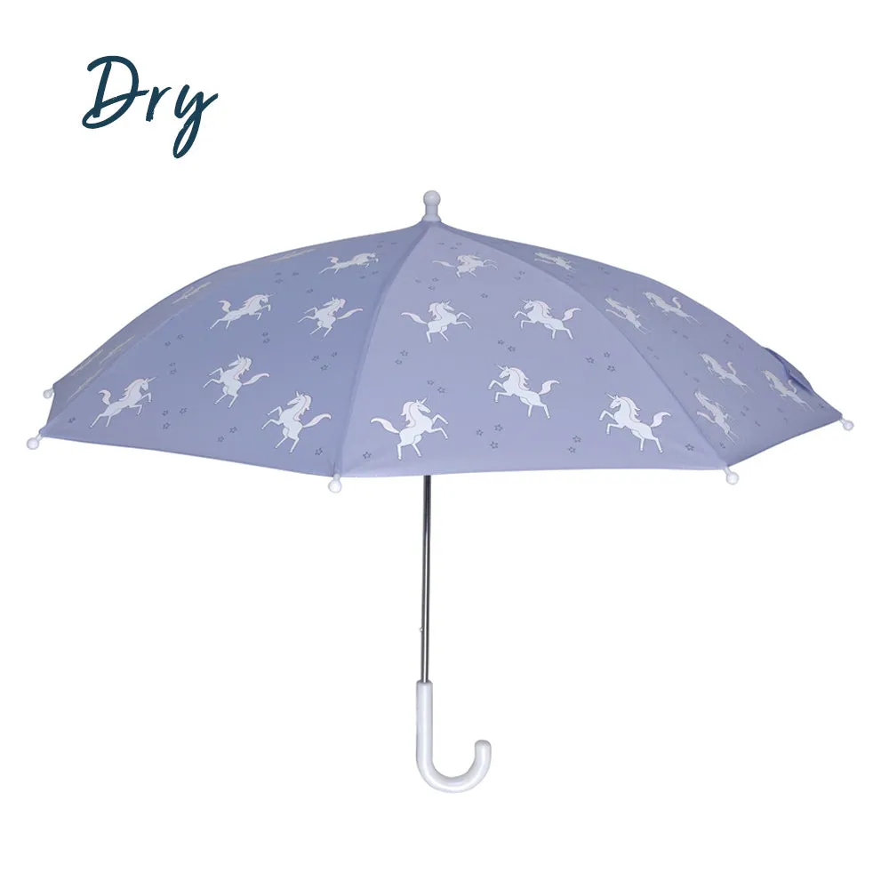 Purple Unicorn Color Changing Kids Umbrella