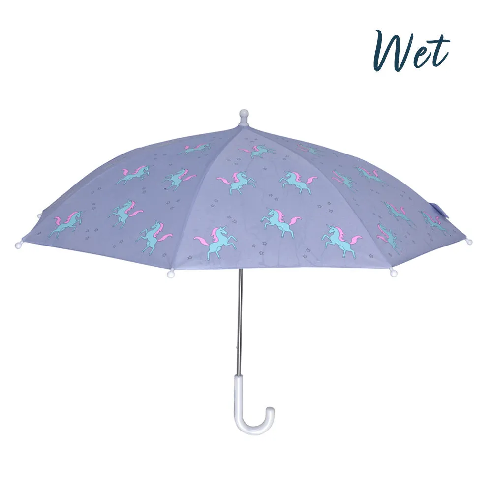 Purple Unicorn Color Changing Kids Umbrella