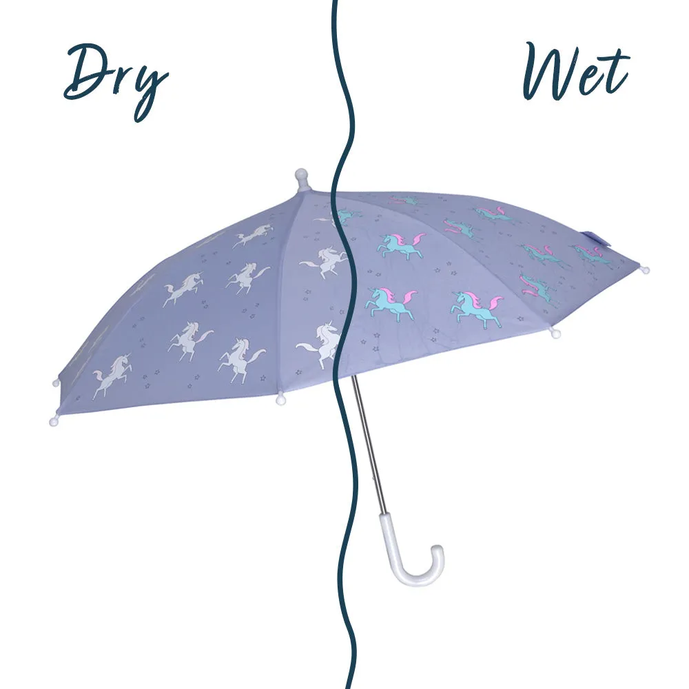 Purple Unicorn Color Changing Kids Umbrella