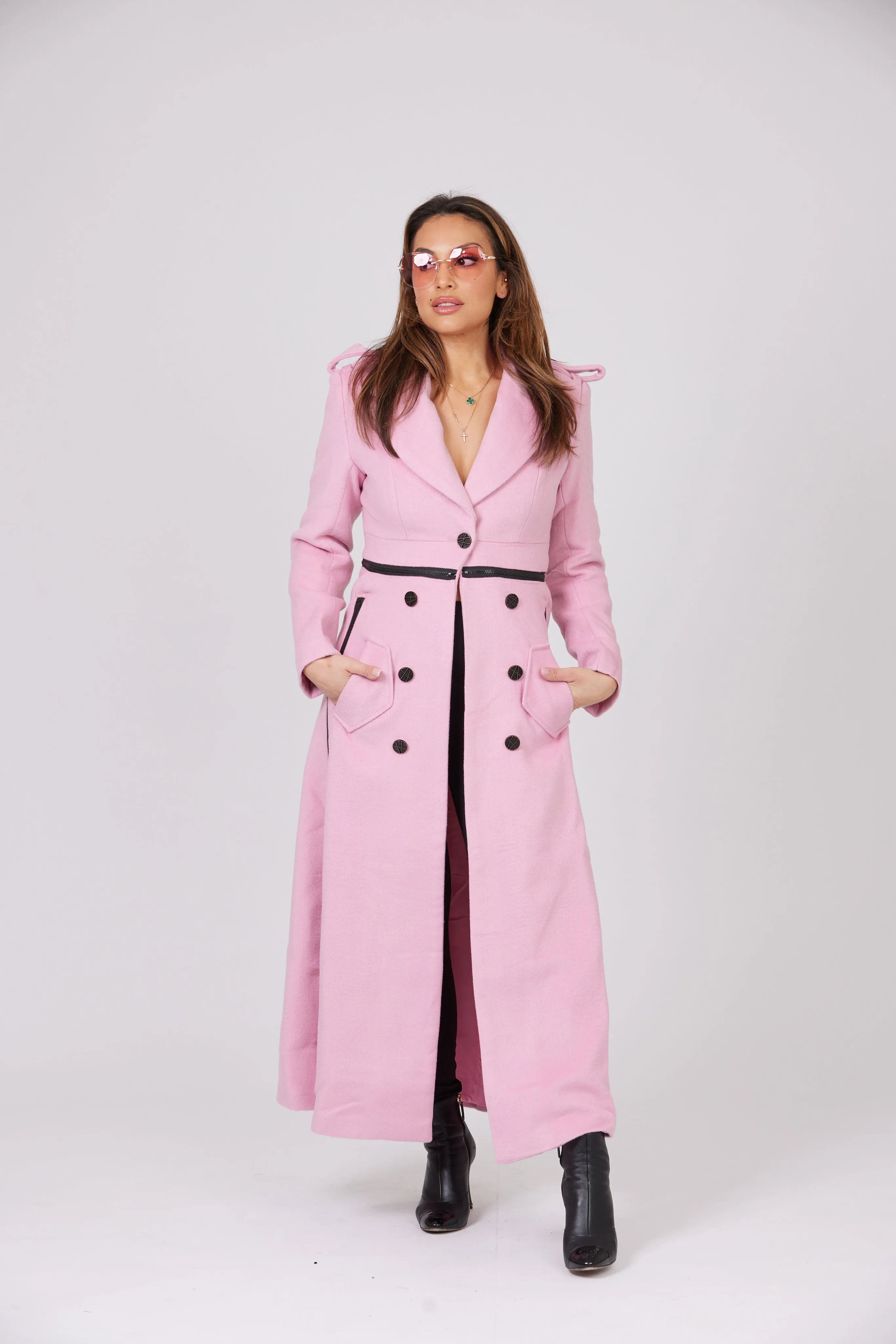 RAYNA PINK LONGLINE COAT