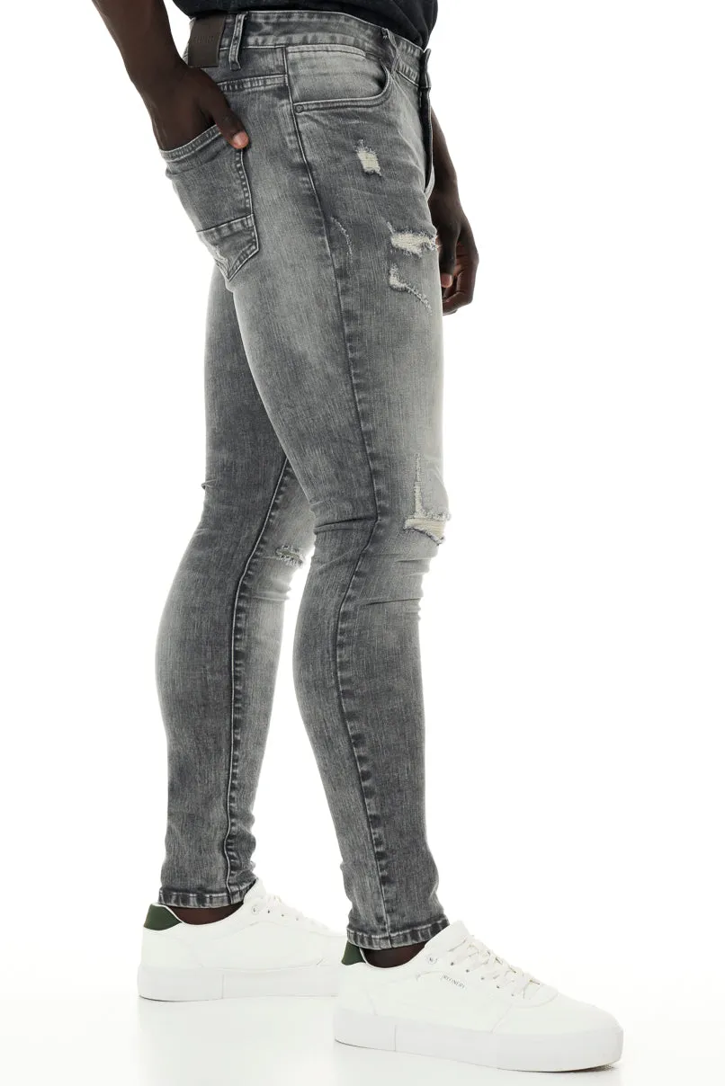 Rf10 Rip And Repair Skinny Jeans _ 146865 _ Light Grey