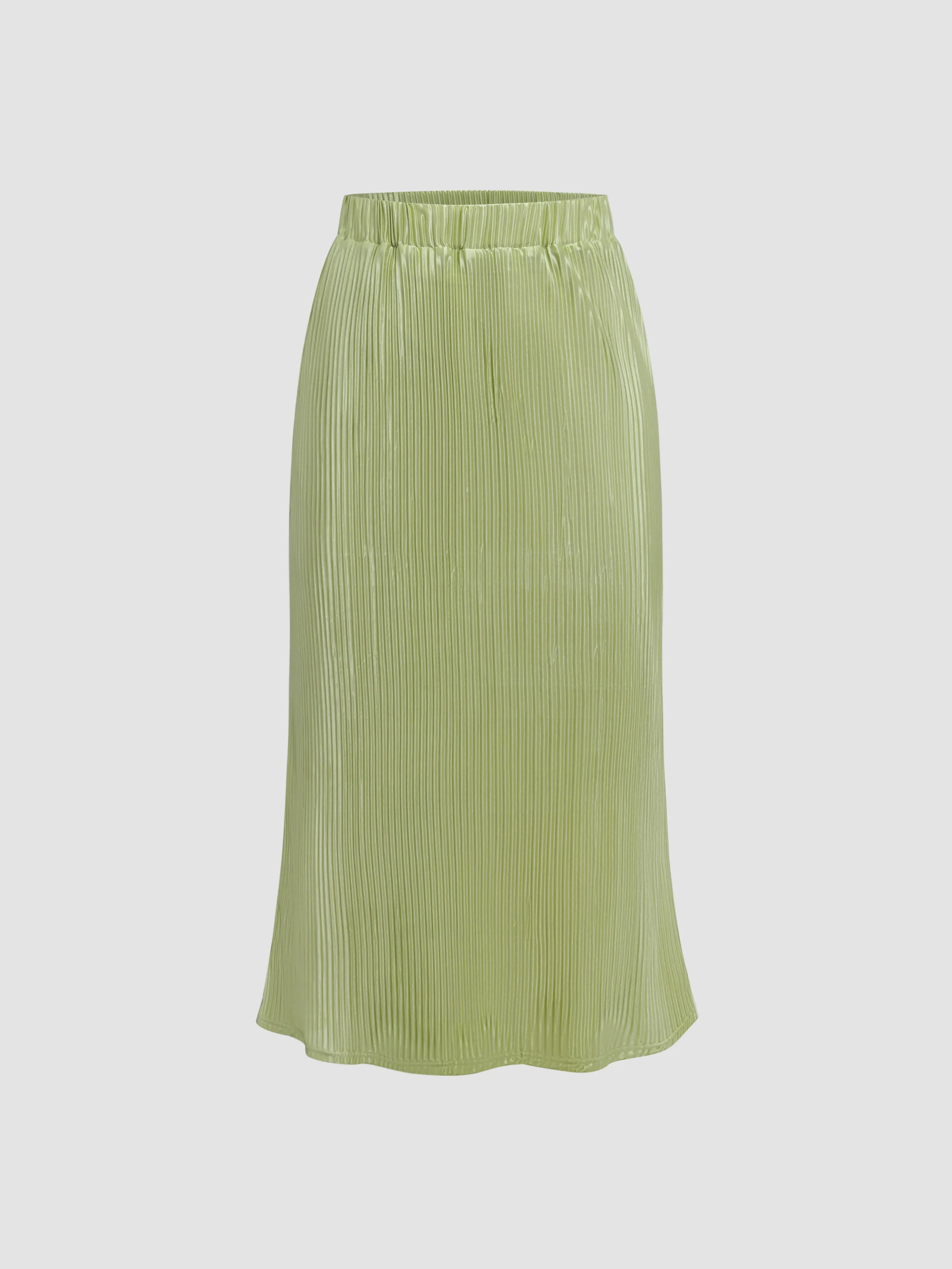 Satin Striped Textured A-Line Skirt