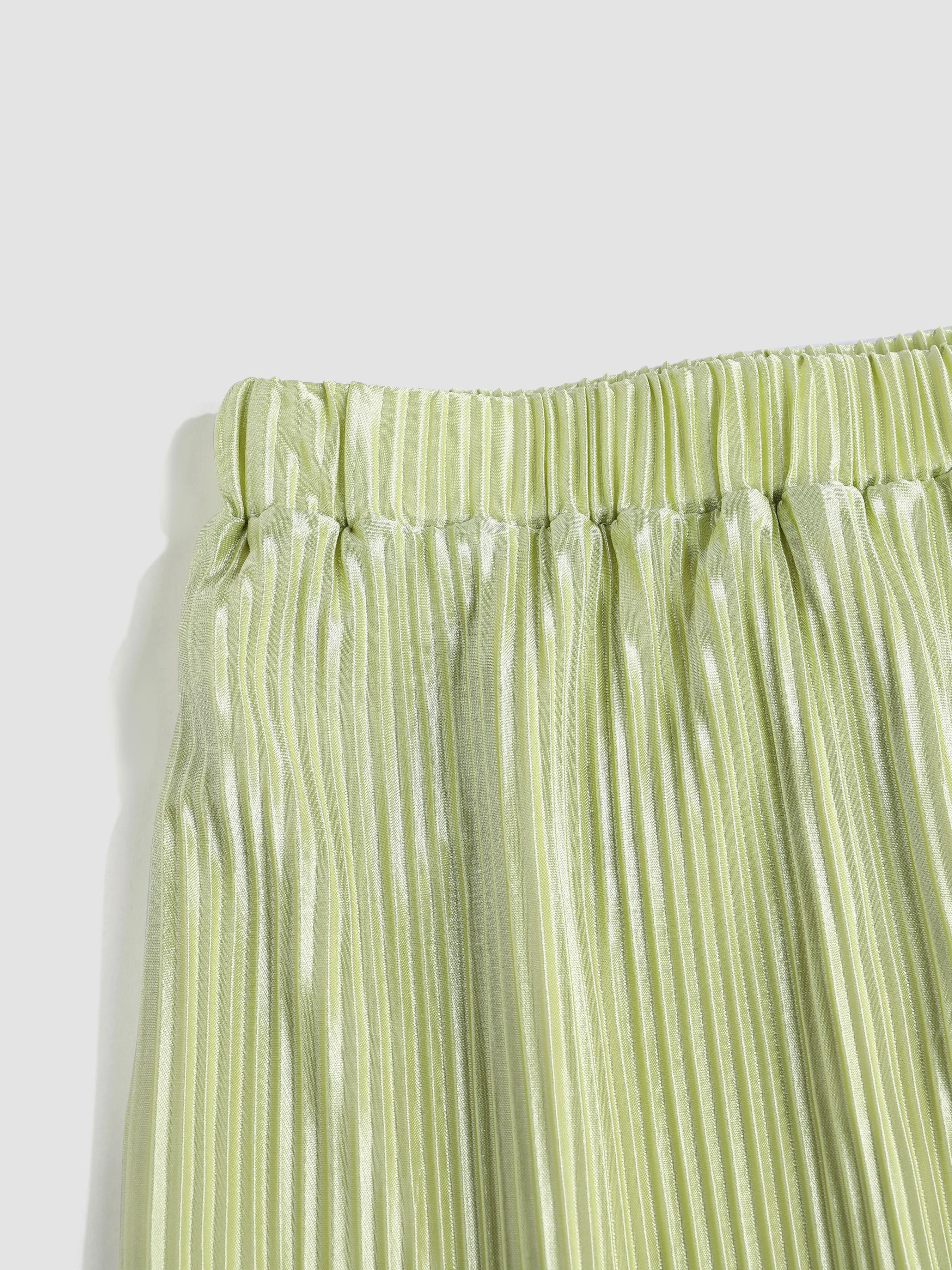 Satin Striped Textured A-Line Skirt