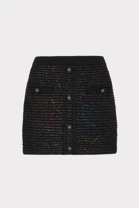 Sequin Textured Knit Mini Skirt