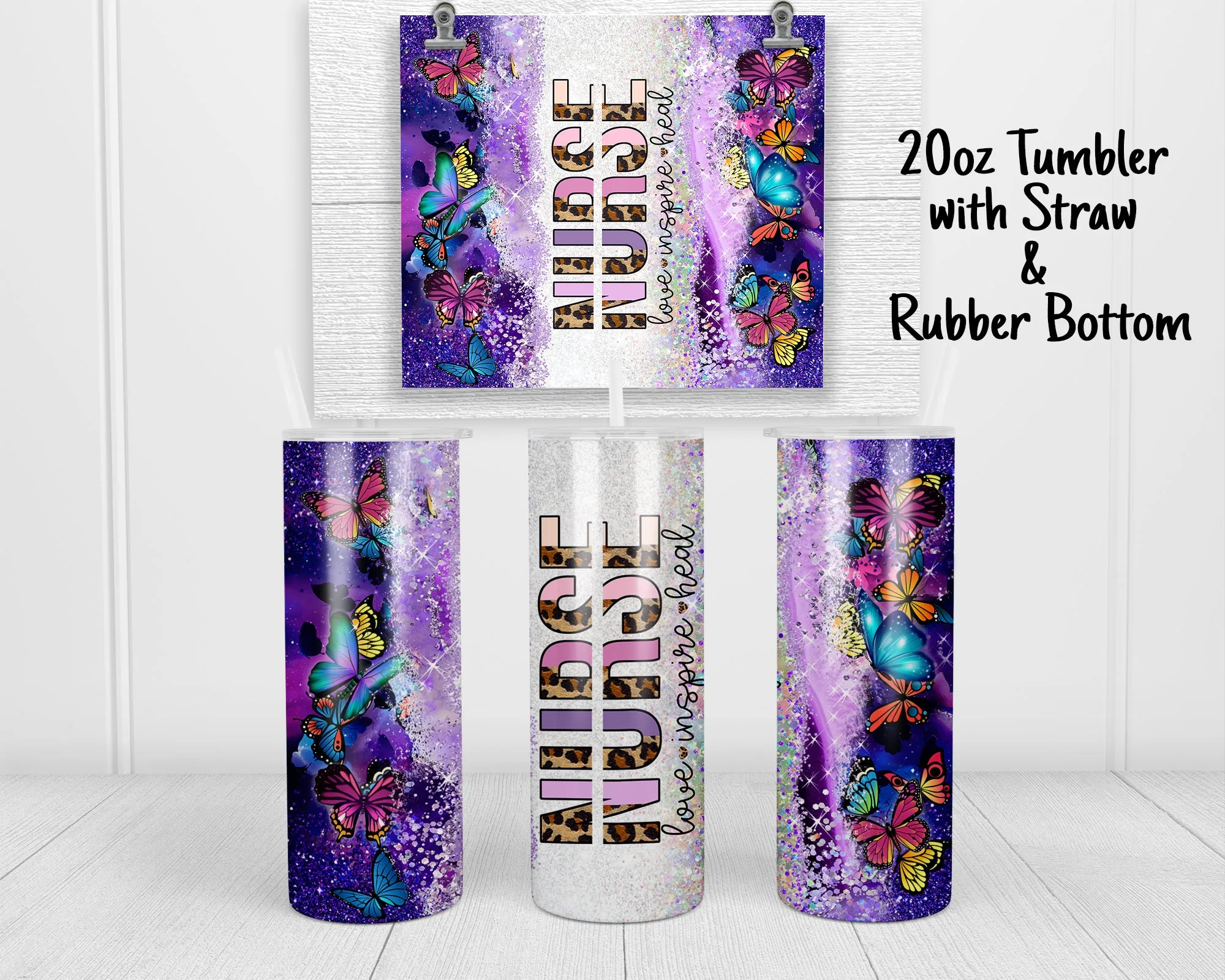 Skinny Tumbler | Nurse Butterflies