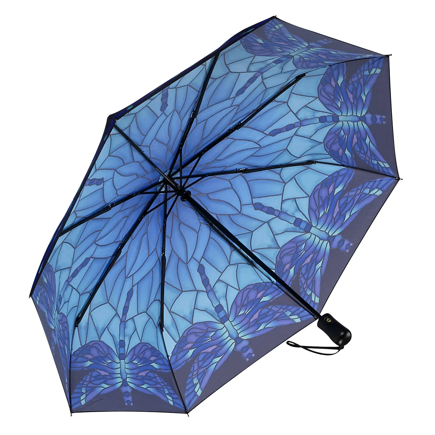 Stained Glass Dragonfly Folding Umbrella