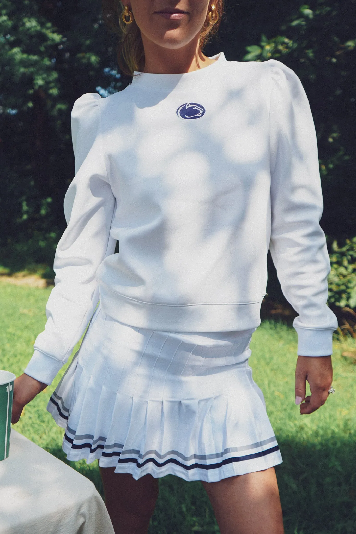 Tailgate Collection Gwen Skort - White with Penn State Grey/Navy