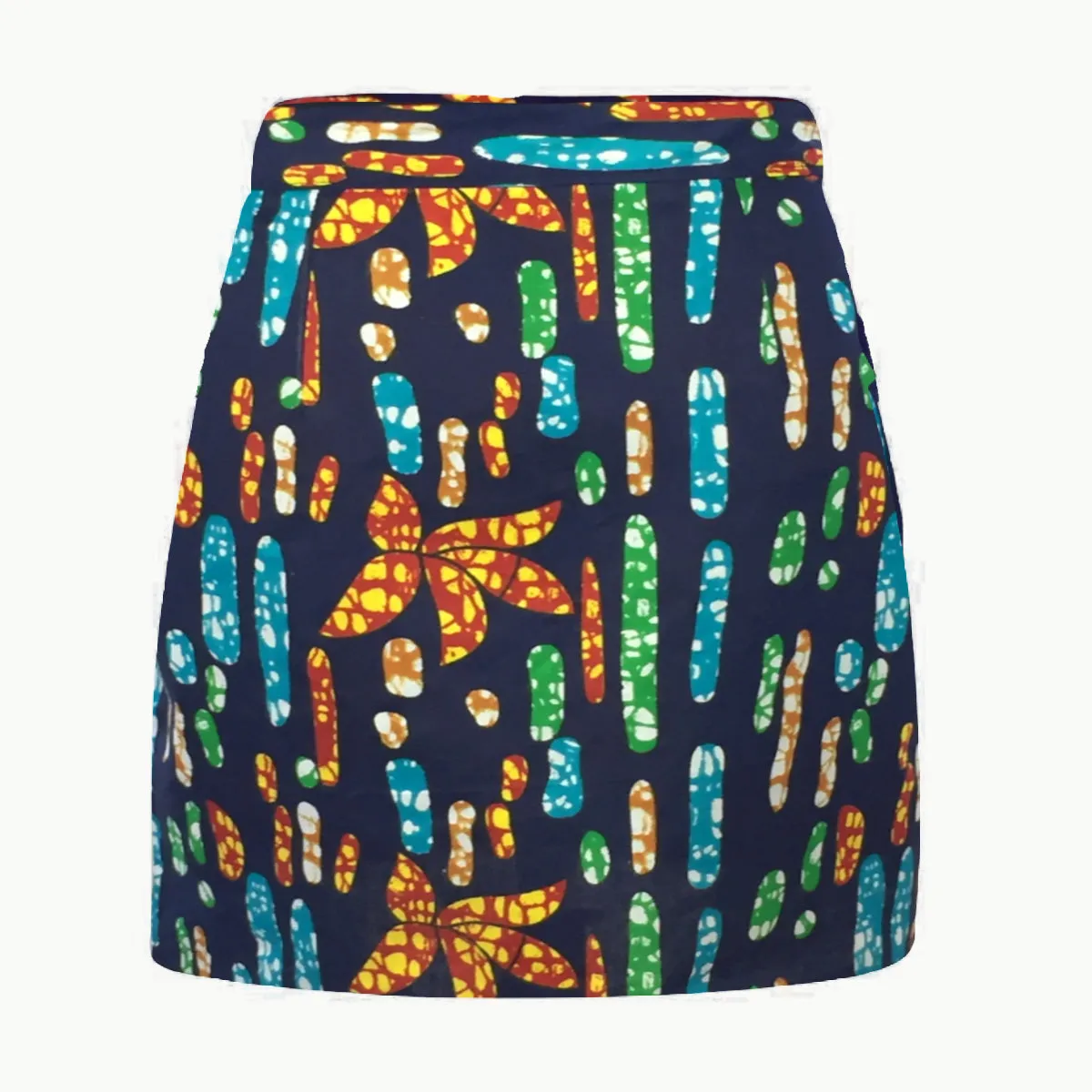 The Dakar Iris African Print A-Line Mini Skirt