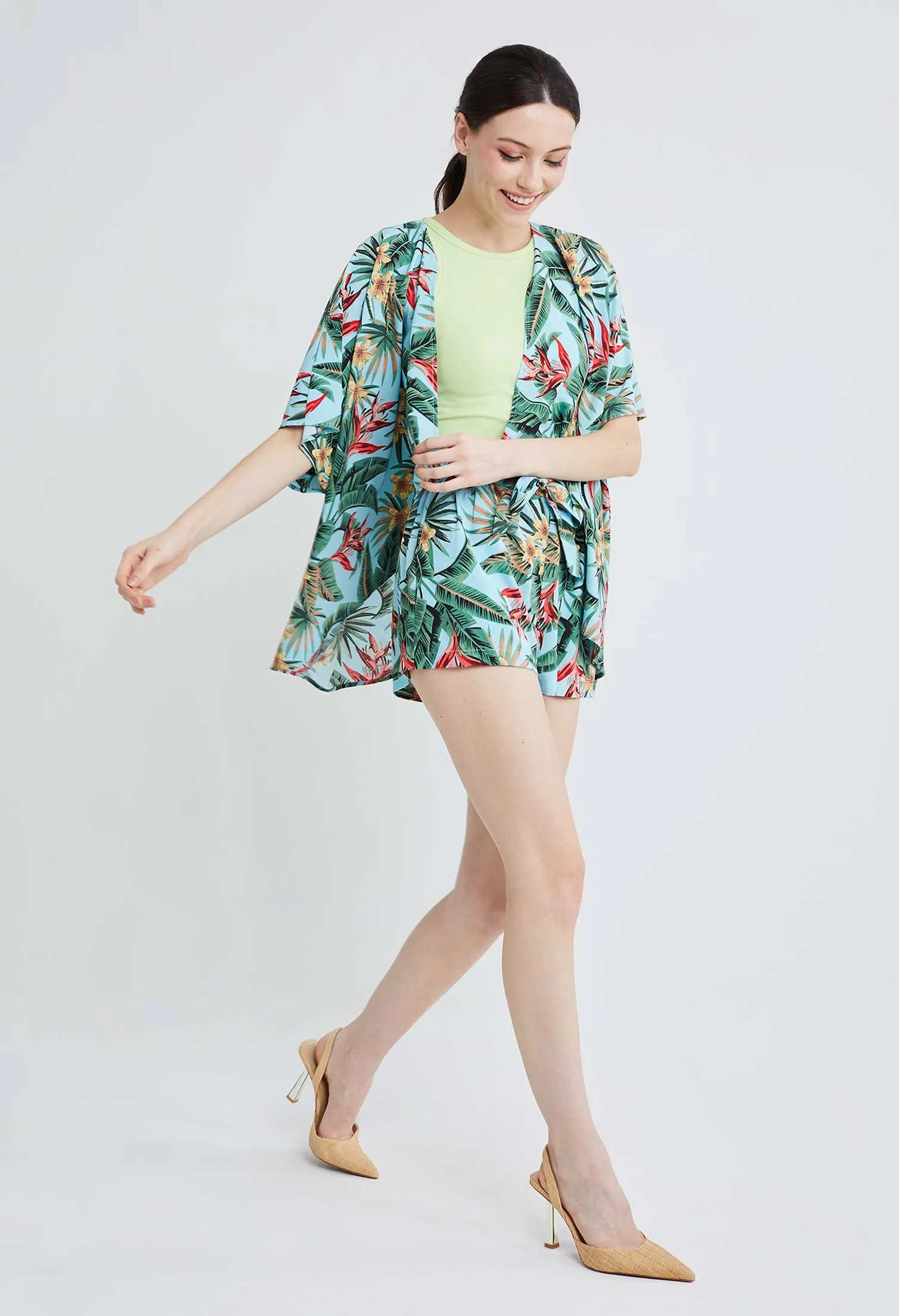 Tropical Vacay Short Kimono