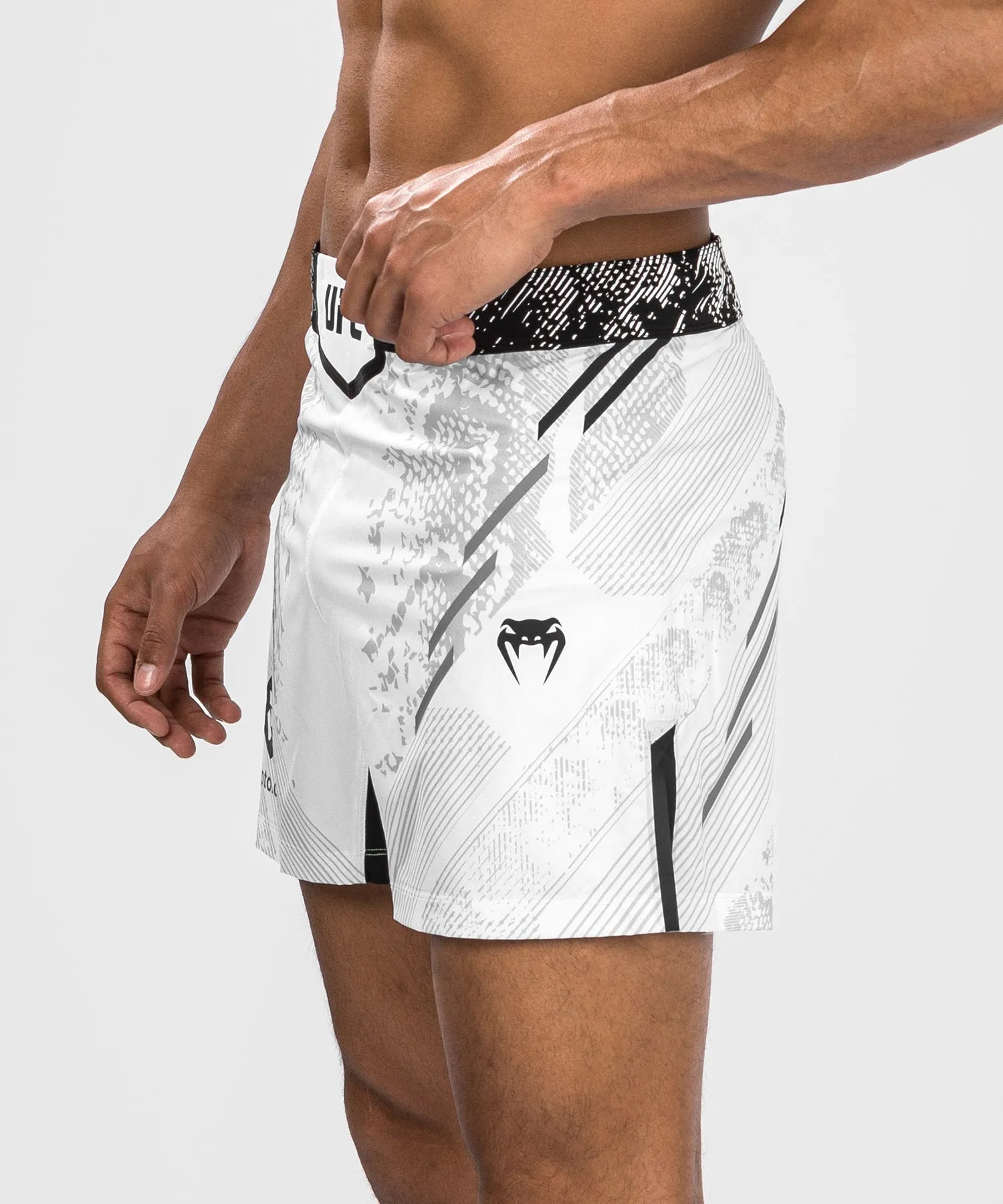 UFC Adrenaline by Venum Personalized Authentic Fight Night Men's Fight Short - Short Fit - White