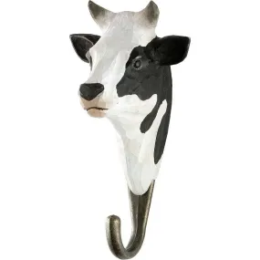 Wildlife Garden: Hook: Hand Carved - Black & White Cow