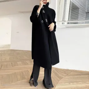 Women Black A-Line Wool Long Coat,Light Camel Long Wool Coat,Wool Overcoat,Winter wool coat,Oversize wool Coat,Black Long Coat,khaki coat