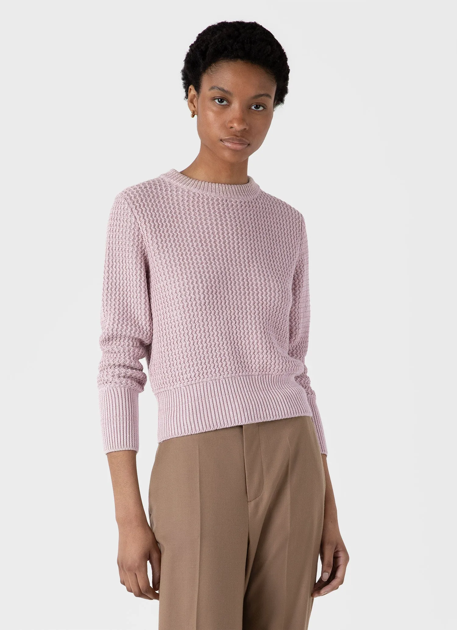 Women's Cotton Stitch Jumper in Pink