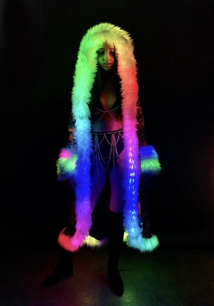 Women's LED Sequin Temptress Coat in "Unicorn"